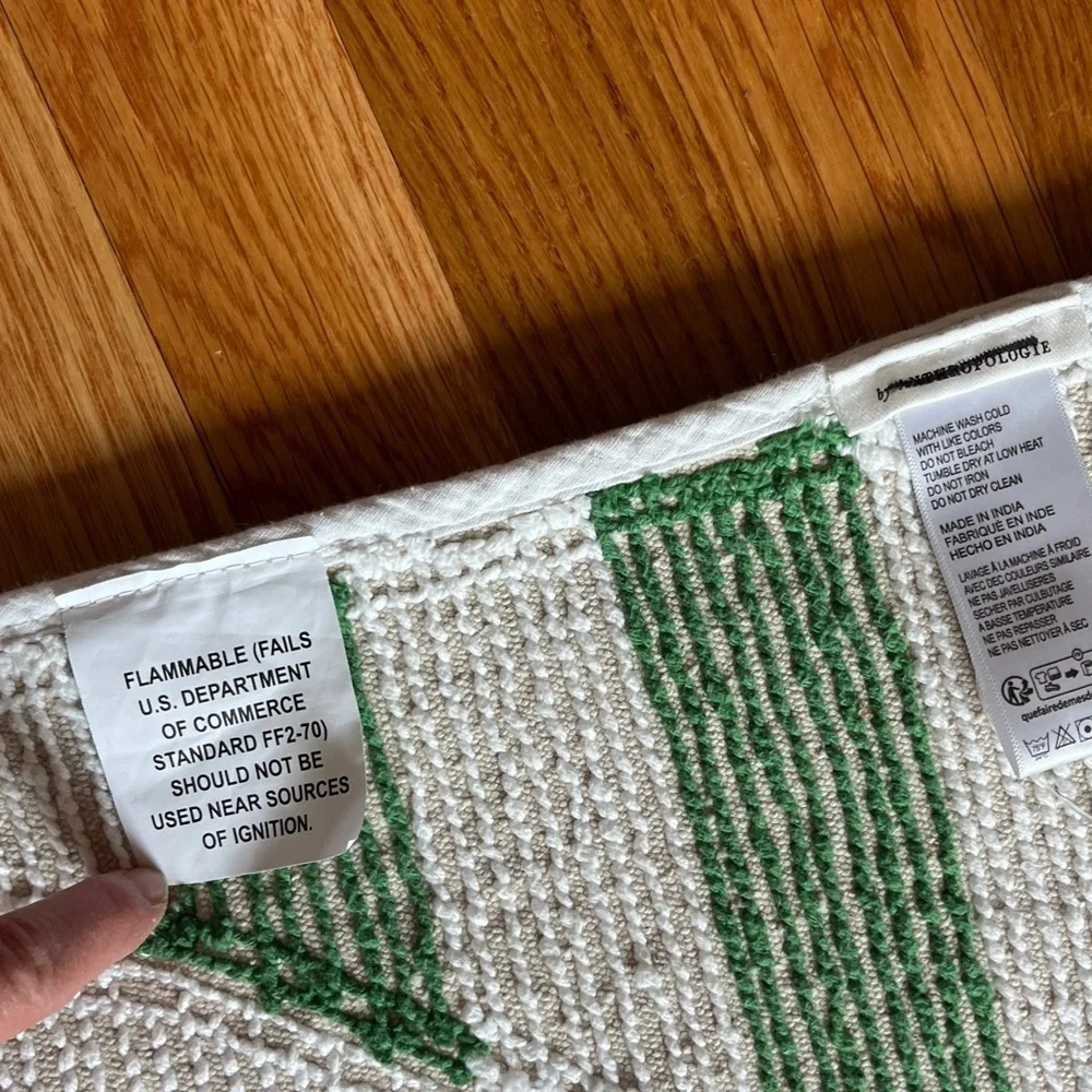 Anthropologie Hearts Tufted Cotton Crochet Bath Mat NEW